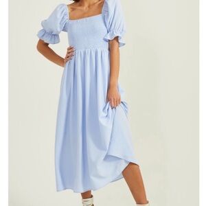 Altard State light blue dress with puffed sleeves